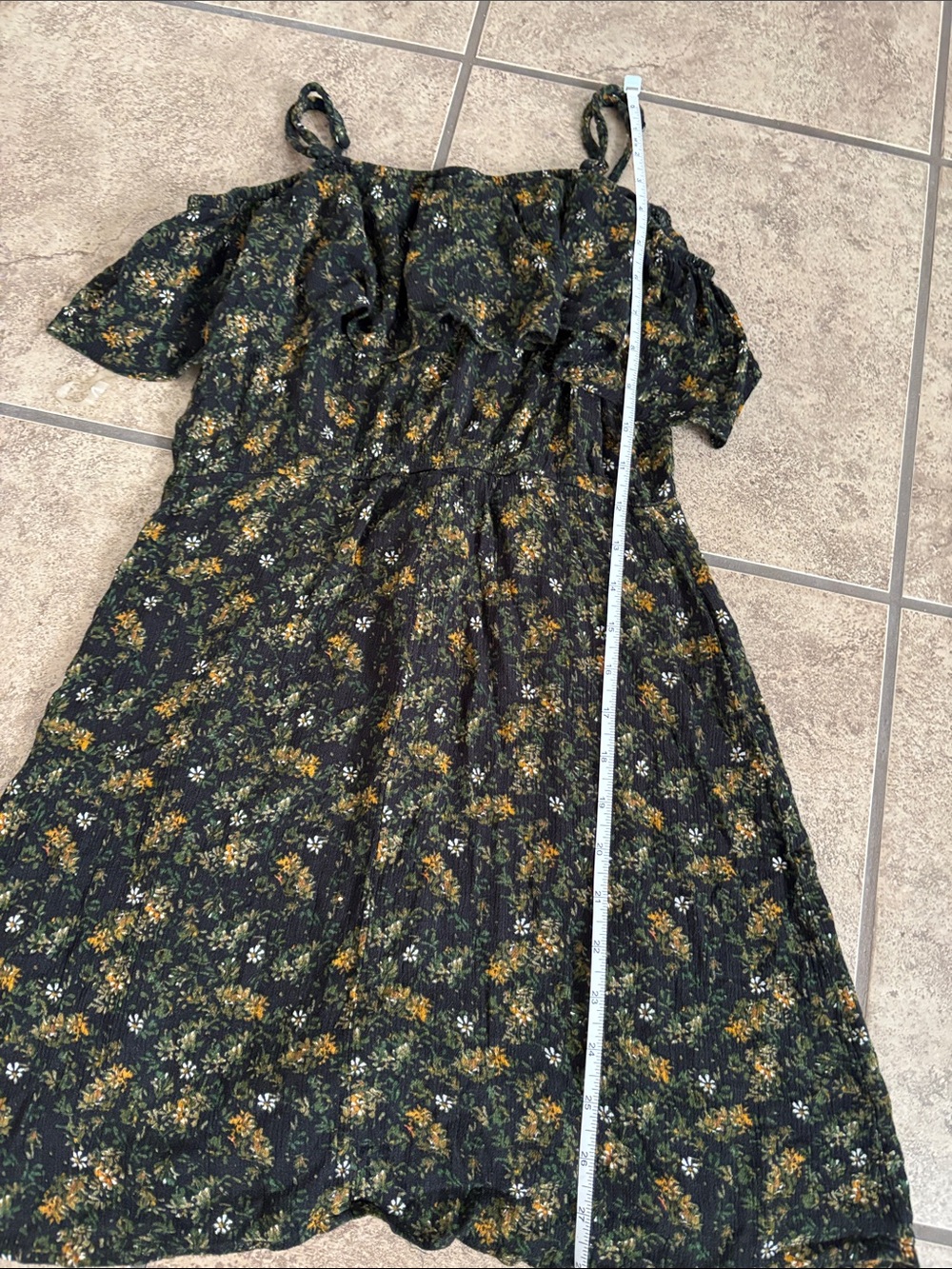 Mossimo Floral Off the Shoulder Fall Floral Dress Size Small adjustable straps - Picture 3 of 4